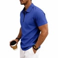 thumbnail image 4 of Ceisia Man Solid-Color Casual Short Sleeved Half-buttoned Open Mens Shirts Casual Short Sleeved White T Shirts For Men Tops Men Sleeved Ha Blue M Gifts for Father, 4 of 8