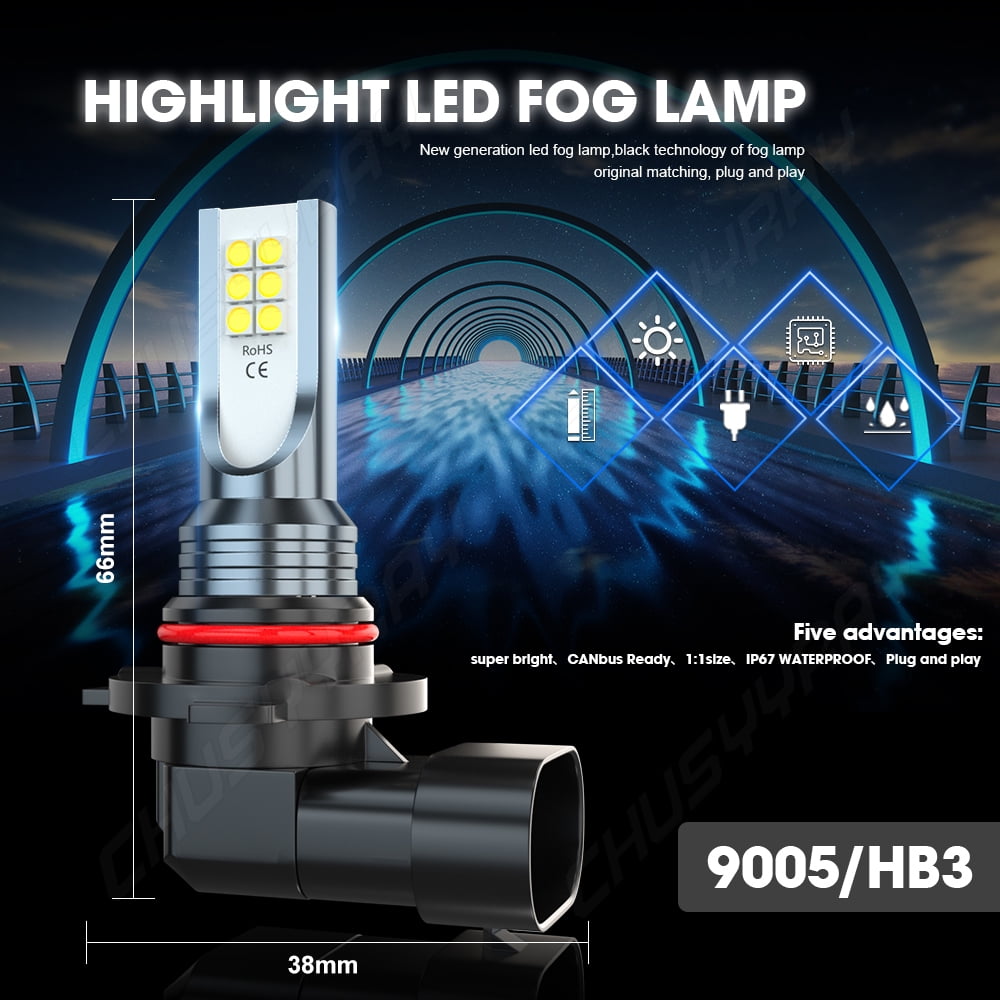 CHUSYYRAY for Honda Pilot 2006-2018 LED Headlight High Low Beam Fog Light Bulbs Kit 6000K White 6x