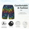 thumbnail image 3 of Bingfone Magical Mushrooms and Flowers for Men's Double Layer Swimming Trunks with Lining, Drawstring Style with Pockets Beach Shorts Men's Swimsuit-XX-Large, 3 of 6