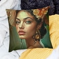 thumbnail image 2 of BANET African Woman Throw Pillow Covers Decorative Black Girl Portrait Pillowcases Colorful Throw Cushion Case for Couch Sofa Bed Car Living Room 24x24in, 2 of 5