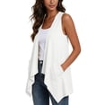 thumbnail image 4 of Nestiefly Sleeveless Vest for Women Summer Lightweight Casual Loose Fit Open Front Irregular Hem Cardigans with Pockets 2026 White S, 4 of 7