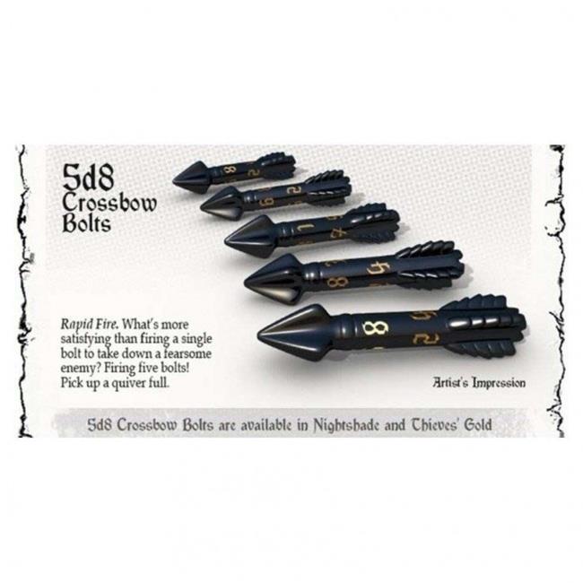 PolyHero Dice GSUA2237 5D8 Crossbow Bolts Nightshade Dice Game