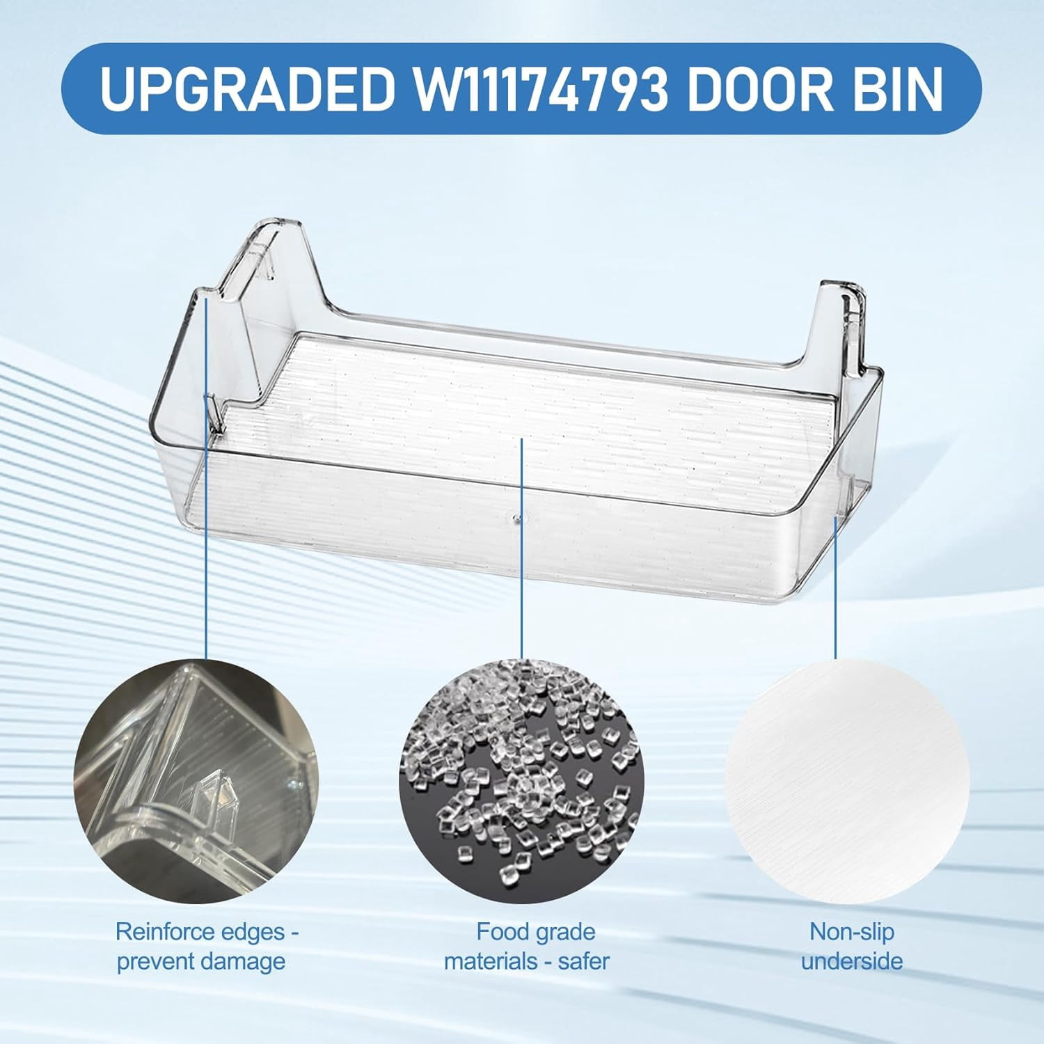 W11174793 W11034658 Refrigerator Door Bin Shelf Compatible with amana kenmore maytag Right Side Door, Door Bin Replace W10910090 4585666 AP6285464 PS12348327 EAP12348327