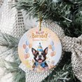 thumbnail image 3 of Watercolor Boston Terrier Happy Birthday Celebration Balloons Gift Party Ceramic Round Ornament Gentleman Dog Lover Gifts Home Tree Decor - 00028, 3 of 5