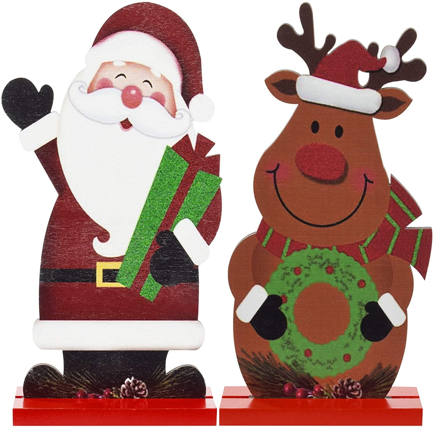 12x Glitter Christmas Cards Father Christmas Snowman 2 Design Wonderful Tim Year