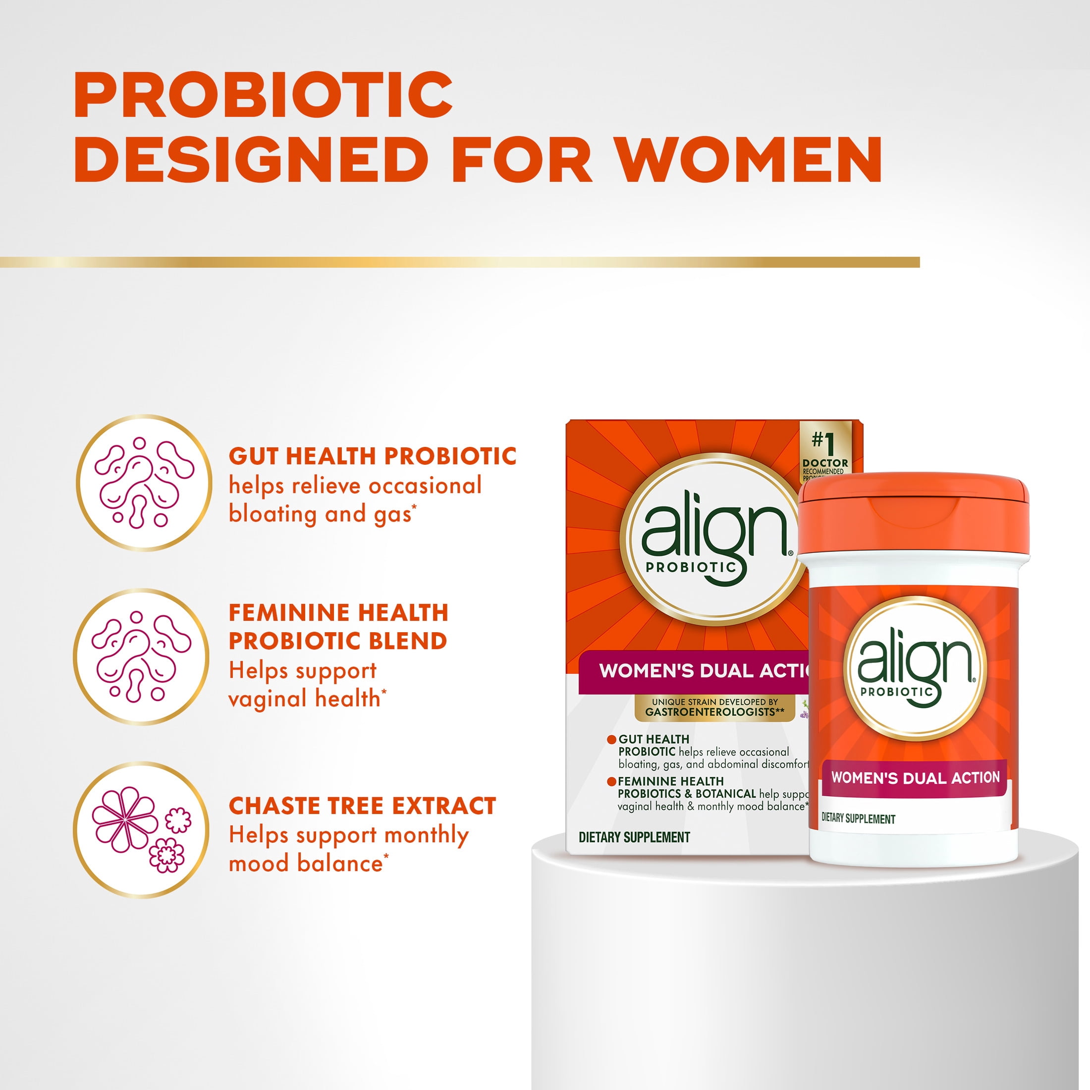 Align Probiotic Women's Dual Action, Probiotics for Women, 28 Capsules