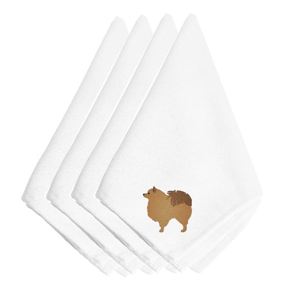 Carolines Treasures BB3442NPKE Pomeranian Embroidered Napkins Set of 4 20 x 20 multicolor
