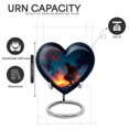 thumbnail image 2 of Yatskia Night Campfire Little Cremation Keepsake Urns for Human Ashes Adult Brother and Sister, Large Funeral Burial Urn for Ashes Adult Male, (Heart 8 Inch and 3 Inch), 2 of 8