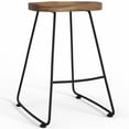thumbnail image 3 of Simpli Home Amberly 24" Rustic Metal Saddle Counter Stool in Natural (Set of 2), 3 of 7