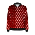 thumbnail image 5 of Women's Jackets Lightweight Casual Polka Dots Printed Pocket Zippered Coat Fashionable and Loose Tops, 5 of 6