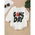 thumbnail image 4 of Douhoow Autumn Baby Boys Girls Rompers Letter Print Long Sleeve Pullover Jumpsuits 0-24M, 4 of 9
