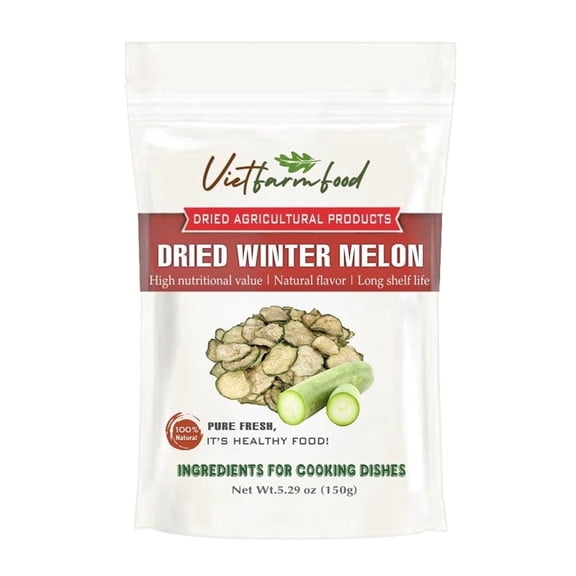 DRIED WINTER MELON 5.29 Oz (150g) VIETFARMFOOD: Dried agricultural products with pure natural flavor. Used as ingredients for cooking; toppings, drinks, nutritious dishes, suitable for vegetarians