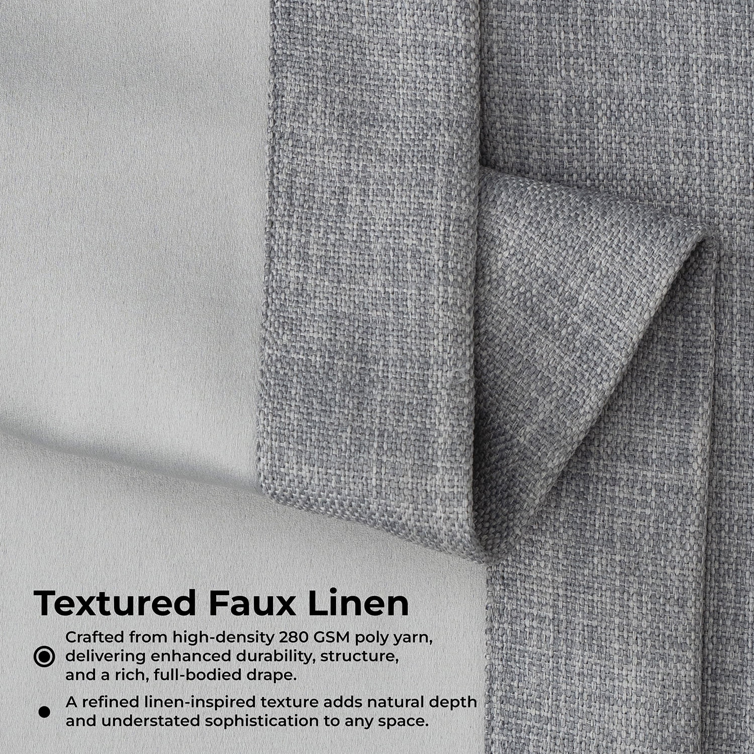 HPD Half Price Drapes Blazer Grey Extra Wide Faux Linen Room Darkening Curtains for Bedroom & Living Room Curtains (1 Panel), Window Curtains 120 inches long, extra wide curtains, 100W X 120L