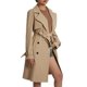 thumbnail image 5 of Gupgi Gabardina de doble botonadura para mujer, abrigo clásico con solapa y cinturón,Khaki, 5 of 9