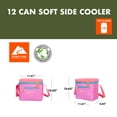 thumbnail image 2 of Ozark Trail Coated Soft Side Cooler with Removable Hardliner, 12 Can, 8 Quart Capacity, Summer Vibes Collection, Pink/Coral, 2 of 9