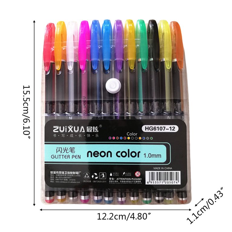 Studio C Gel Pens, Set of 12, Assorted Glitter Colors 12 Piece