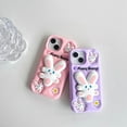 thumbnail image 3 of Purple Bunny Phone Case Compatible with iPhone 14 Pro Max, Cute 3D Korea Dopamine Rabbit Case with Bunny Telescopic Hold Stand Shockproof Silicone Soft Case, 3 of 11