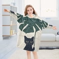 thumbnail image 5 of FORMRS Wearable Blanket Hoodie with Sleeves for Kids Cozy Flannel Sweatshirt, Black Cat Plants, 5 of 7