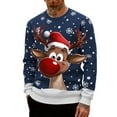 thumbnail image 3 of gcong Santa Christmas Sweaters for Men 2025 Funny Christmas Sweatshirts Crewneck 3D Printed Xmas Holiday Pullover Shirts for Couple, 3 of 5