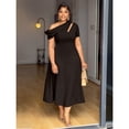 thumbnail image 2 of AURA Women Plus Size Bodycon Maxi Dress One Shoulder Waist Cutout Elegant Summer Dress, 2 of 6