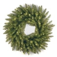 thumbnail image 2 of Christmas Lamp Pines Branch Wreath with Warm LED Lights Festive for Door Wall Fireplace Decor,15.75in, 2 of 7