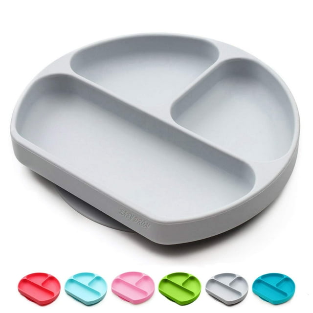 Suction Plates for Baby, Toddler Self-Feeding Suction Plate , Divided Silicone Dish for Weaning Babies, BPA-Free, Microwave, Dishwasher & Oven Safe – Infant Feeding Bowls