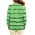thumbnail image 4 of Girls Striped Print Sweatshirt Loose Fit Crew Neck Long Sleeve Pullover Tops Kids Casual Versatile Sweatshirts Back To School Clothes 4-14Years, 4 of 6