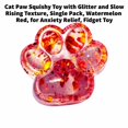 thumbnail image 2 of Cat Paw Squishy Toy with Glitter and Slow Rising Texture, Single Pack, Watermelon Red, for Relaxation Relief, Squeeze Toy, 2 of 3