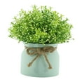 thumbnail image 2 of Pequeñas plantas artificiales en maceta, mini plantas de interior, arreglo floral, orquídea falsa en maceta para boda, estante, escritorio del hogar Olla verde, 2 of 8