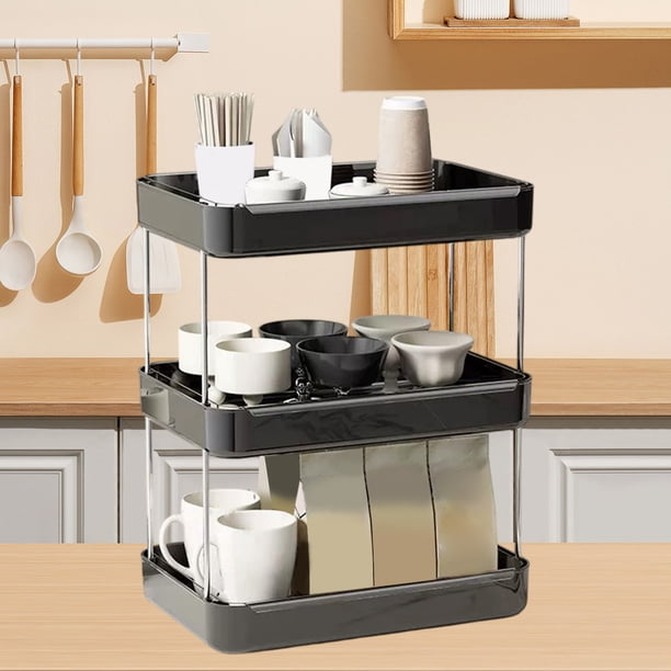 Fiudx Organizador de Tazas, Estante de Almacenamiento Compacto de Plástico, Portavasos de Café, Diseño Duradero, Fácil de Limpiar, para Uso En Casa o En La Oficina, Solución Que Ahorra Espacio, Multi
