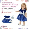 thumbnail image 3 of 18 Inch Doll Clothes | Gorgeous Midnight Star Holiday or Party Dress Outfit with Silver Sequin Shoes and Purse | Fits 18" American Girl Dolls | Gift-boxed!, 3 of 7