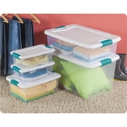 Sterilite Latching Storage Box 6 Quart with Lid Plastic Clear, 2 Pack