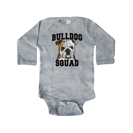 

Inktastic Dog Bulldog Squad Gift Baby Boy or Baby Girl Long Sleeve Bodysuit