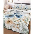 thumbnail image 3 of Quilts Twin XL Size, Blue Spring Floral Soft Comforter Bedding Set for Bed, Watercolor Blooming Summer Botanical Lightweight Quilted Bedspread with Pillow Cover(2 Pieces) for All Season, 68x98 Inch, 3 of 6