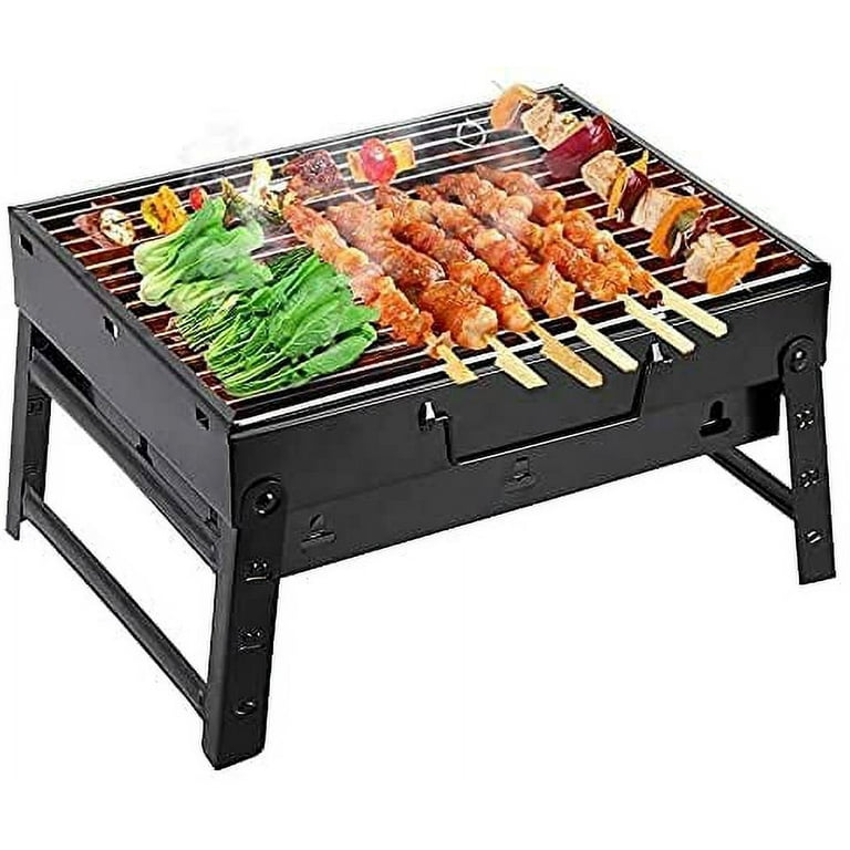 Lennox Foldable Barbeque Charcoal Barbecue Home Tandoor Grill Stand for Outdoor Picnic Camping and Traveling BBQ Big 12 stick Silicon