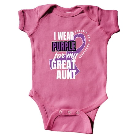 

Inktastic Chronic Pain I Wear Purple For My Great Aunt Gift Baby Boy or Baby Girl Bodysuit