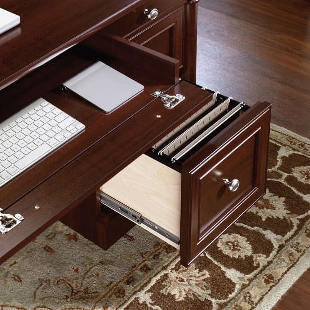 Sauder Palladia Traditional Executive Desk Select Cherry Finish