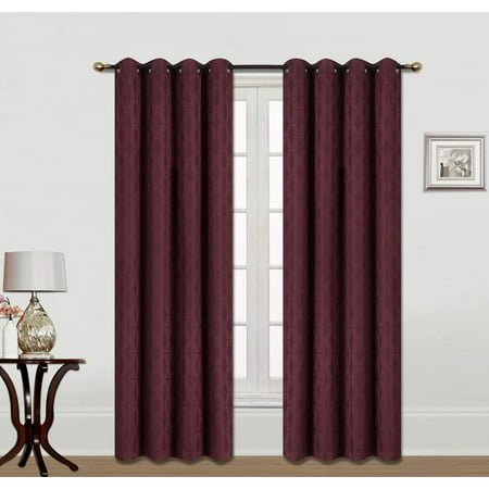 1PC Room Darkening Window Curtain Blackout Diamond Pattern Panel Energy Saver With Bronze Grommets in Multiple Colors ( (Best Years For White Burgundy)