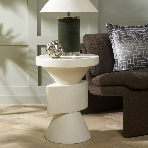 Safavieh Malix Modern Magnesium Oxide Round End Table, White