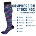 thumbnail image 2 of FORMRS Womens Knee High Socks Casual Long Thick Travel Daily Wear, 1 Pair, Purple Waves Pattern, 2 of 6