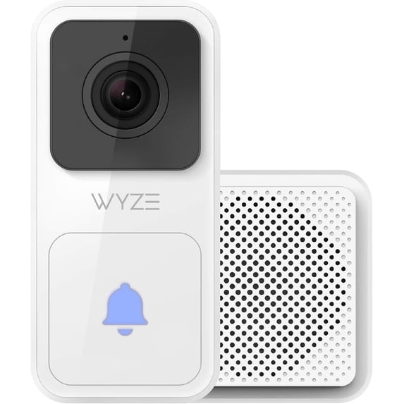 Restored Wyze Video Doorbell (Chime Included), 1080p HD Video, 3:4 Aspect Ratio: 3:4 Head-to-Toe View, 2-Way Audio, Night Vision, Hardwired (Refurbished)