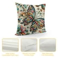 thumbnail image 4 of GOSMITH  Butterfly Throw Pillow Cover Spring White Floral Pattern with Colorful Butterflies and Flowers Decorative Rectangular Pillowcase for Sofa and Bed Couch, 4 of 5