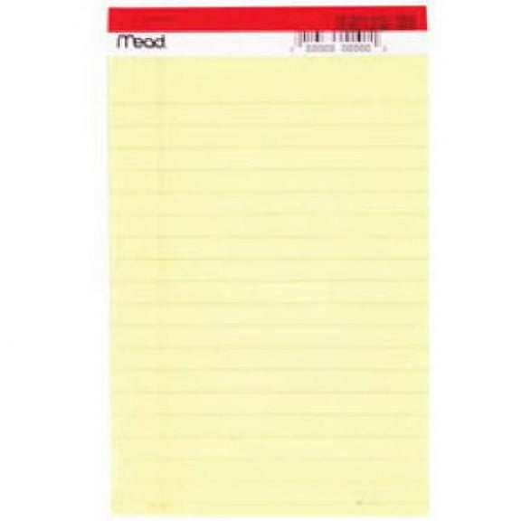 Mead Junior Yellow Legal Pad, 5 x 8-In., 50-Ct. 12 Pack