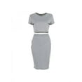 thumbnail image 2 of Topumt Women Fashion Sexy Bodycon Crop Top Half Dress Two-Piece Set, 2 of 4