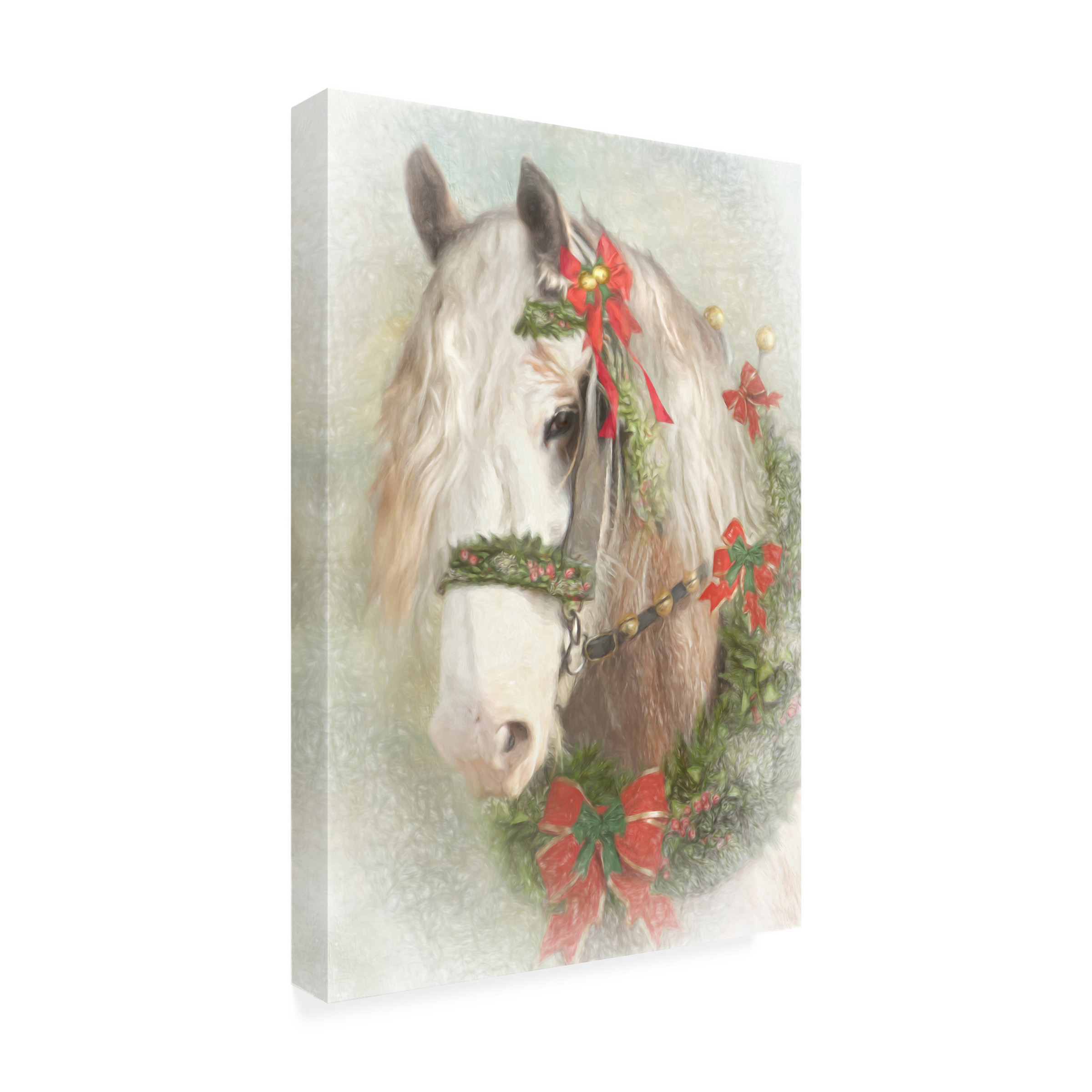 Canvas Wall Art - Trudi Simmonds 'The Christmas Wreath' Wall Art for Living Room, Bedroom, or Office Décor by Trademark Fine Art - 30 x 47 Inches - 30x47