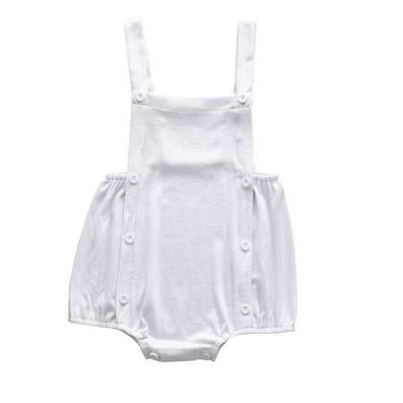

Bmnmsl Summer Newborn Baby Boy Girl Clothes Button Jumpsuit Romper Bodysuit Playsuit Overall 0-24M
