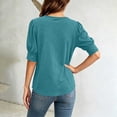 thumbnail image 4 of Maplenight Blouses for Women Crew Neck Half Sleeve Tops Button Casual Daily Wear Summer Tops, 4 of 7