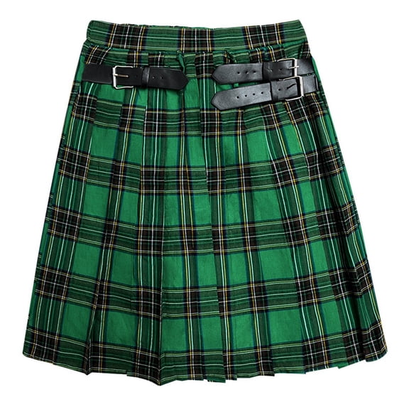 Men's Utility Kilt Scottish Traditional Style Skirt (Green M)