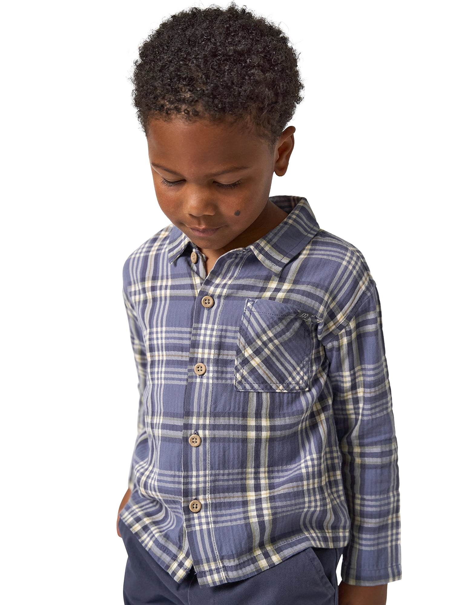 Modern Moments by Gerber Toddler Boy Button Down Shirt and Cargo Jogger Outfit Set, Sizes 12 Months - 5T