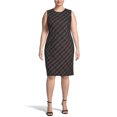 thumbnail image 1 of Vestido tubo a rayas Kasper para mujer negro 16W, 1 of 2